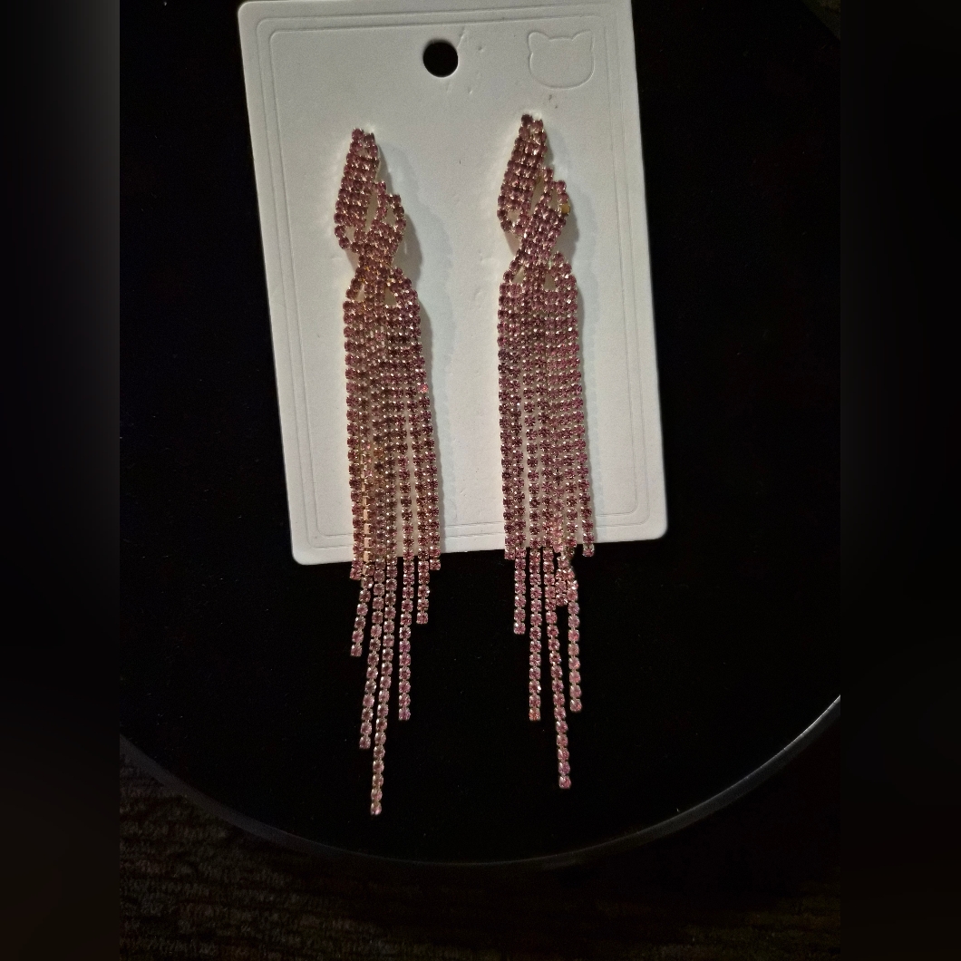 Elegant Pink Dangle Earrings